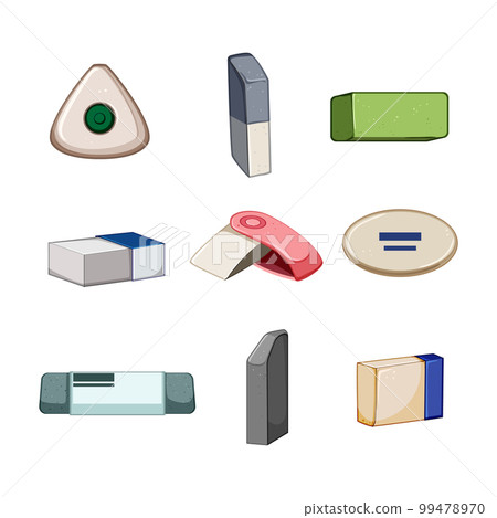 eraser set cartoon vector illustration 99478970