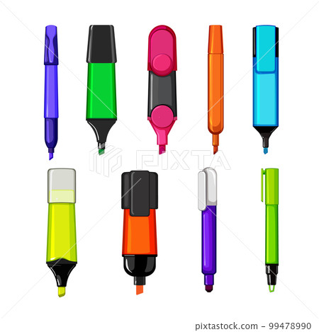 highlighter set cartoon vector illustration 99478990