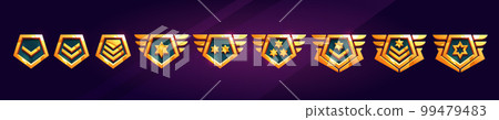 Cartoon set of game rank badge Cartoon set of game rank badge 99479483