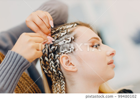 Hairstylist braided afro braids dreadlocks kanekalon pigtails hair with jewelry bijouterie decoration Hairstylist braided afro braids dreadlocks kanekalon pigtails hair with jewelry bijouterie decoration 99480102