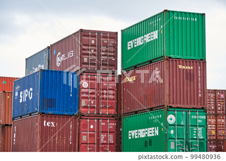 Container terminal in the Port of Busan largest harbor in South Korea Container terminal in the Port of Busan largest harbor in South Korea 99480936