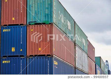Container terminal in the Port of Busan largest harbor in South Korea 99480937