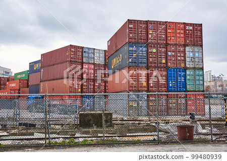 Container terminal in the Port of Busan largest harbor in South Korea 99480939
