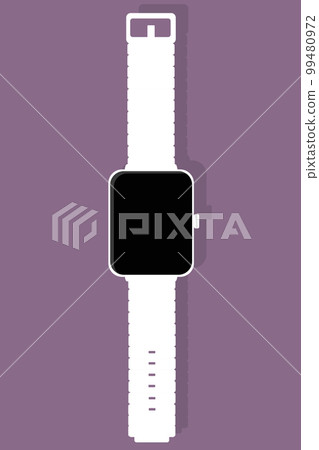 a white smart watch on the white background fitness tracker 99480972