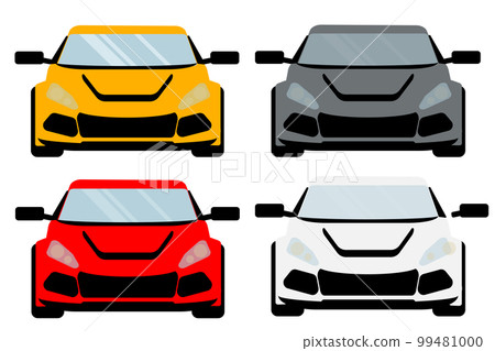 a four sports cars on a white background red gray yellow and white vector illustration 99481000