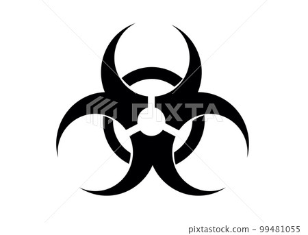 symbol of radioactive danger virus radiation sign on a white background 99481055