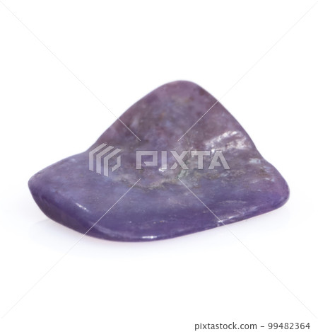 Natural gemstone purple charoite isolated on white background Natural gemstone purple charoite isolated on white background 99482364