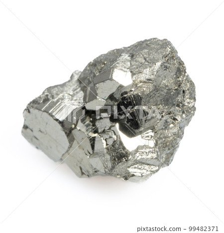 Natural gemstone pyrite isolated on white background 99482371