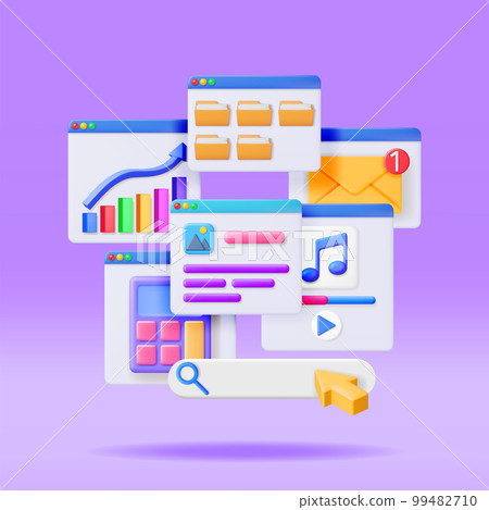 3D Application Windows Interface Isolated 3D Application Windows Interface Isolated 99482710