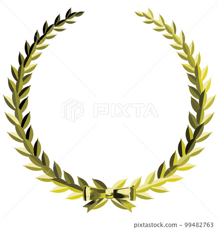 金桂冠和絲帶會徽矢量圖 99482763