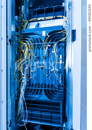 terabit internet router inside internet service provider data center 99482840