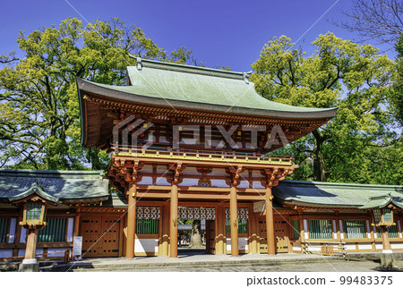 Saitama Prefecture, Saitama City, Musashi Ichinomiya Hikawa Shrine, Tower Gate (Sakuramon) 99483375