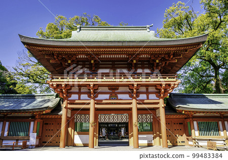 埼玉縣埼玉市武藏一宮冰川神社塔門（櫻門） 99483384