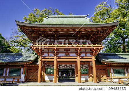 Saitama Prefecture, Saitama City, Musashi Ichinomiya Hikawa Shrine, Tower Gate (Sakuramon) 99483385
