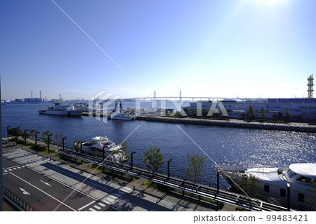 Morning view of Yokohama Port from Intercontinental Yokohama Pier 8 99483421