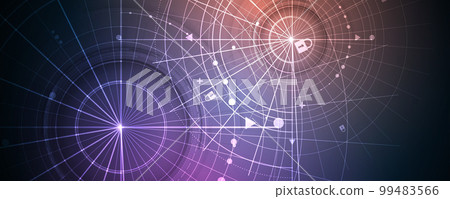 Quantum processing. Deep learning artificial intelligence. Future new technology  for business or science presentation 99483566