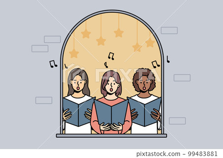 Girls sing in choir Girls sing in choir 99483881