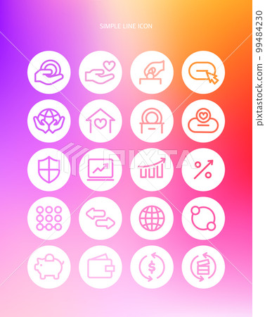 易於使用的簡單線條圖標 07 易於使用的簡單線條圖標 07 99484230