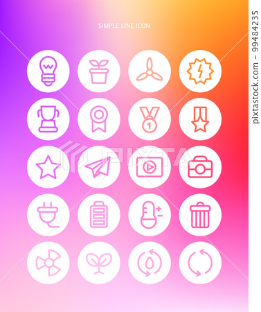 易於使用的簡單線條圖標 10 99484235