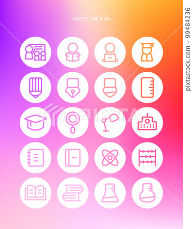 易於使用的簡單線條圖標 11 99484236