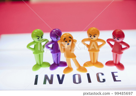 A doll surprised by the invoice system 99485697