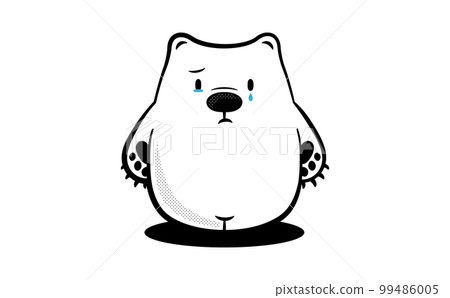 帶有吉祥物角色風格的簡單流行可愛北極熊的時尚動物插圖 design_cry / tears 帶有吉祥物角色風格的簡單流行可愛北極熊的時尚動物插圖 design_cry / tears 99486005