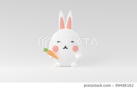 3d rendering illustration of cute rabbit... - Stock Illustration ...