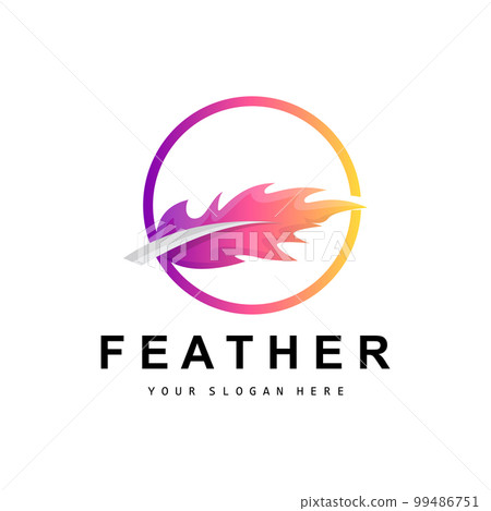Feather Logo, Animal Wing Design, Vector Icon Template Simple Feather Logo, Animal Wing Design, Vector Icon Template Simple 99486751