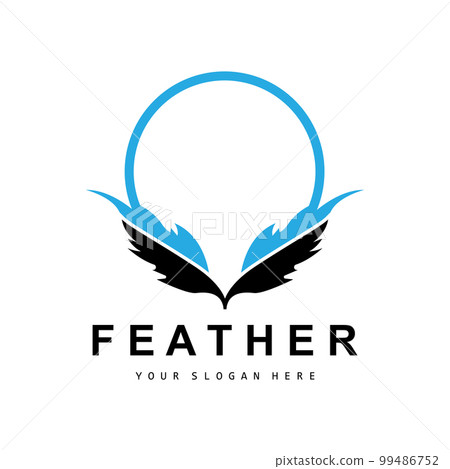 Feather Logo, Animal Wing Design, Vector Icon Template Simple 99486752