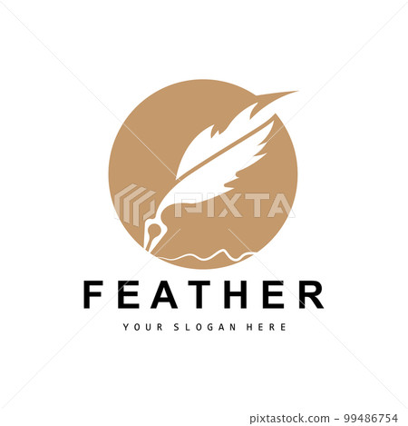 Feather Logo, Animal Wing Design, Vector Icon Template Simple 99486754