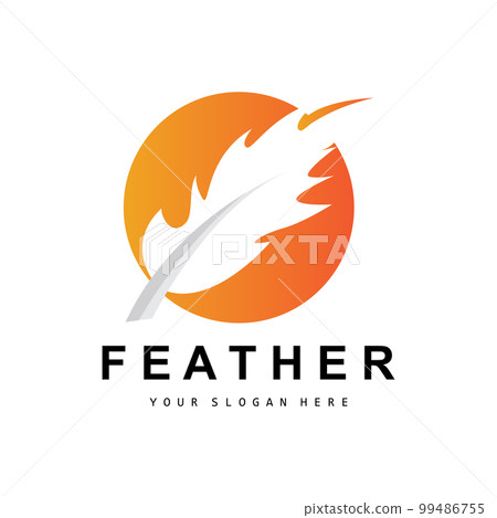 Feather Logo, Animal Wing Design, Vector Icon Template Simple Feather Logo, Animal Wing Design, Vector Icon Template Simple 99486755