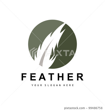 Feather Logo, Animal Wing Design, Vector Icon Template Simple 99486758