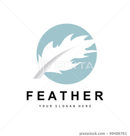 Feather Logo, Animal Wing Design, Vector Icon Template Simple 99486761