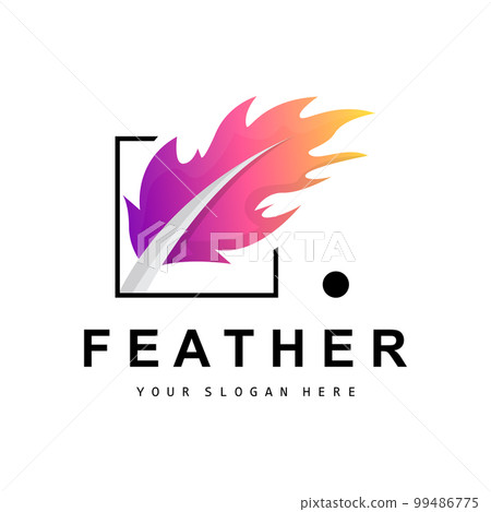 Feather Logo, Animal Wing Design, Vector Icon Template Simple Feather Logo, Animal Wing Design, Vector Icon Template Simple 99486775