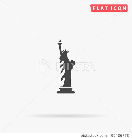 Liberty statue flat vector icon Liberty statue flat vector icon 99486778