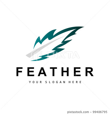 Feather Logo, Animal Wing Design, Vector Icon Template Simple 99486795