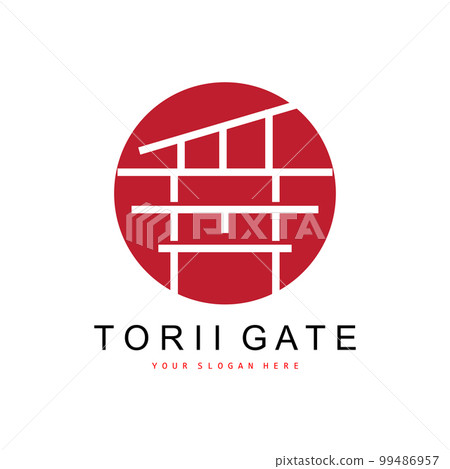 Torii Gate Logo, Japanese Building Design, China Icon Vector, Illustration Template icon 99486957