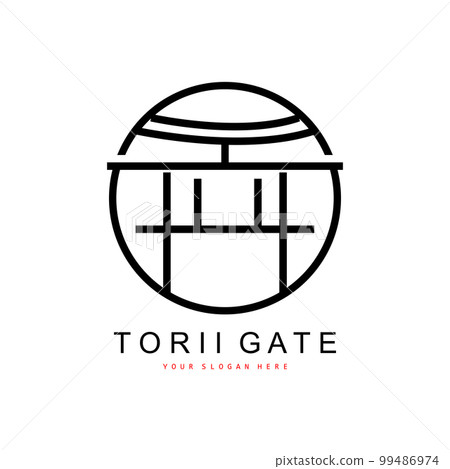 Torii Gate Logo, Japanese Building Design, China Icon Vector, Illustration Template icon 99486974