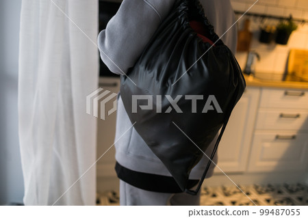 Close up of detail sweatshirt or hoodie - fabric and tailoring clothes design concept 99487055