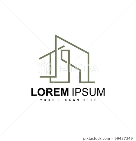 House Logo, Building Furniture Design, Construction Vector, Property Brand Icon, Real Estate, Housing 99487349