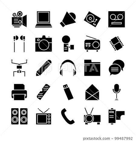 Multimedia icon set Multimedia icon set 99487992