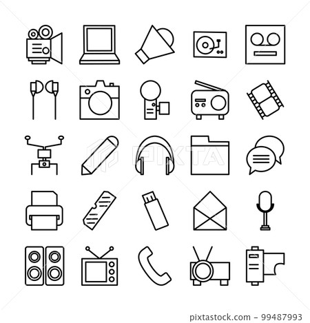 Multimedia icon set Multimedia icon set 99487993