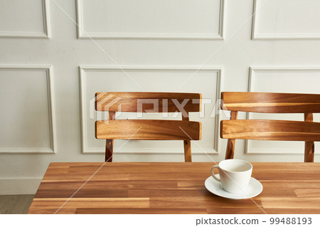 Interior design with wooden table Interior design with wooden table 99488193