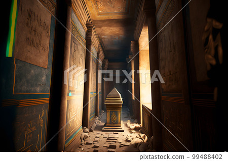 Interior of sacred tombs in pyramids from Giza, Egypt. Neural network AI generated art Interior of sacred tombs in pyramids from Giza, Egypt. Neural network AI generated art 99488402