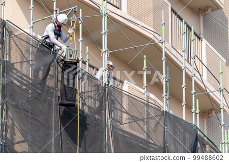 Construction site wedge scaffolding scaffolding dismantling craftsman Construction site wedge scaffolding scaffolding dismantling craftsman 99488602