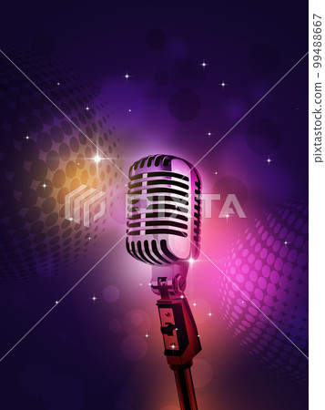 retro microphone disco banner retro microphone disco banner 99488667