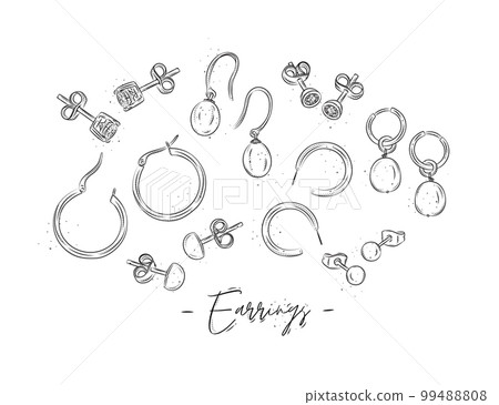 Earrings in classic graphic style 99488808