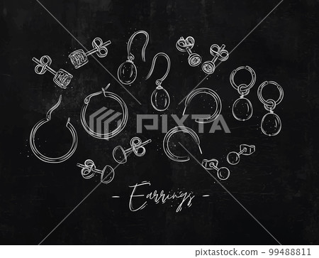 Earrings in classic graphic style black color Earrings in classic graphic style black color 99488811