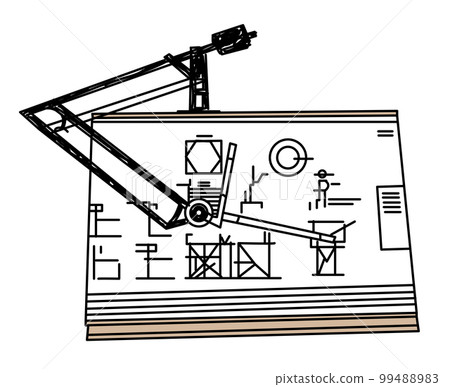 Architectural drawing board isolated on white Architectural drawing board isolated on white 99488983