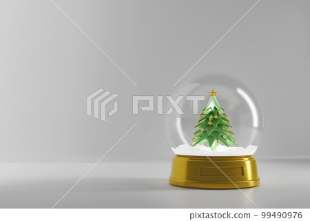 A fir in the Christmas tree globe on white background . 3d illustration. A fir in the Christmas tree globe on white background . 3d illustration. 99490976